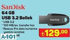 SANDİSK 64 GB USB 3.2 BELLEK SANDİSK 64 GB USB 3.2 BELLEK